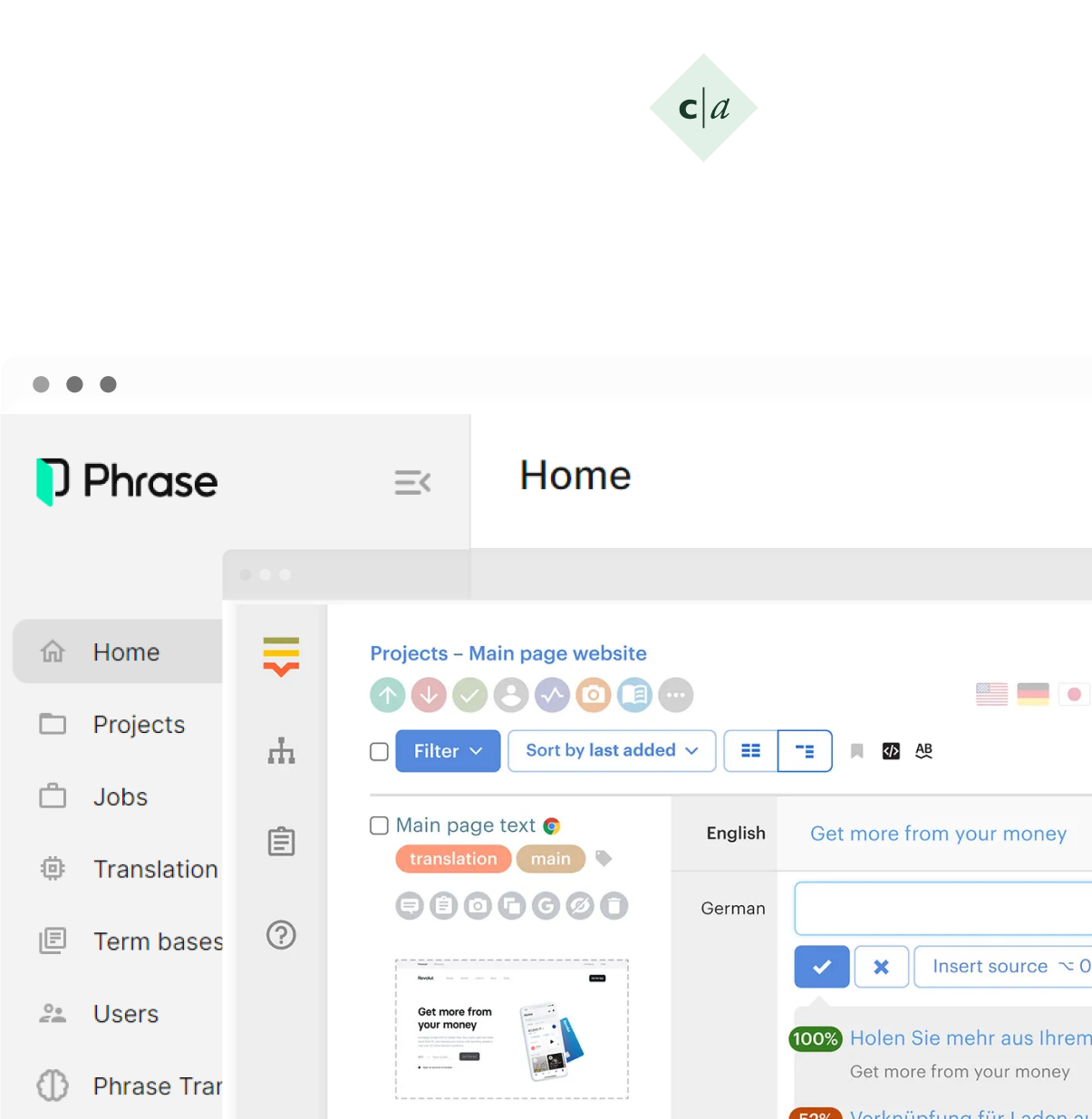 Phrase and Lokalise UI