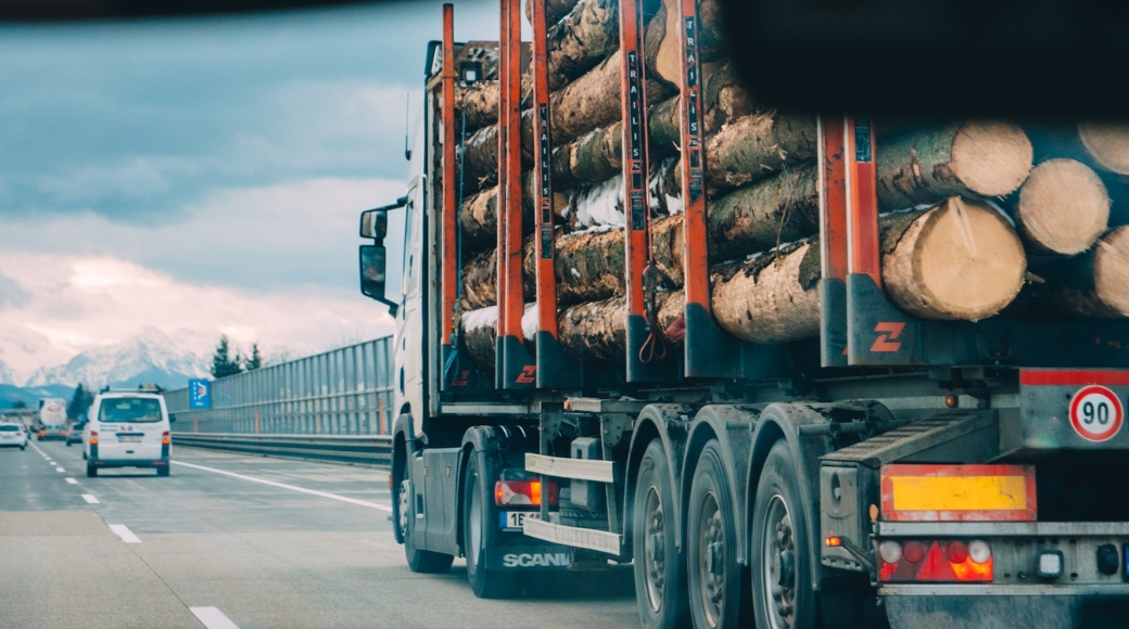 Truck with timber