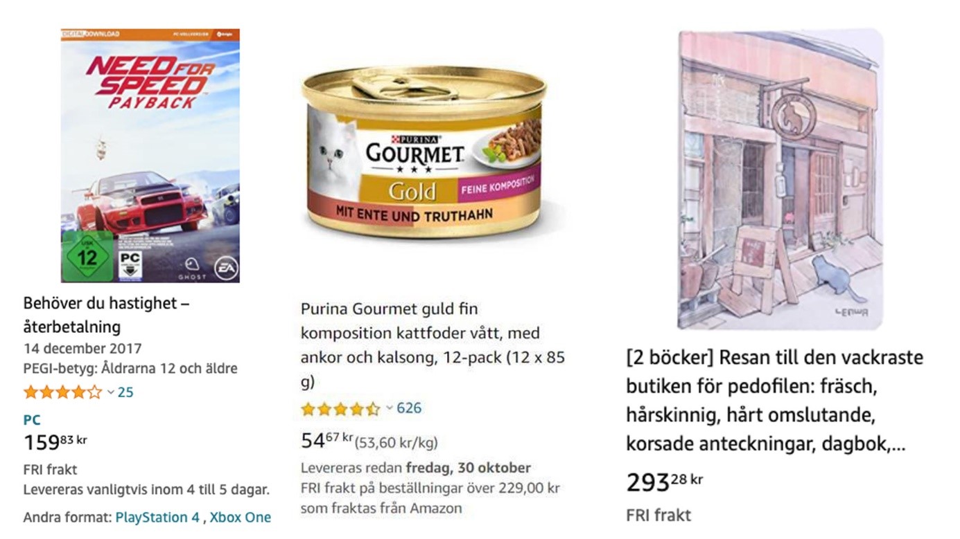 Språkmiss på Amazons sajt: kallar produkter för ”våldtäkt” och ”kuk” -  Resumé